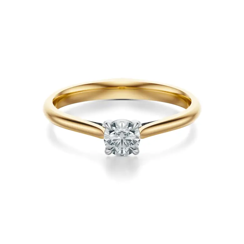 Pierścionek zaręczynowy złoty z diamentem